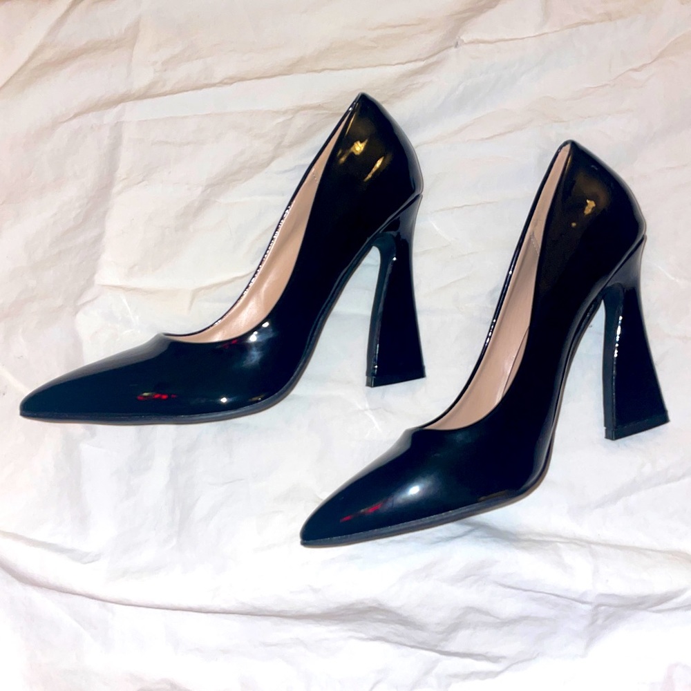 ASOS Glamorous high heel pumps in Black Patent